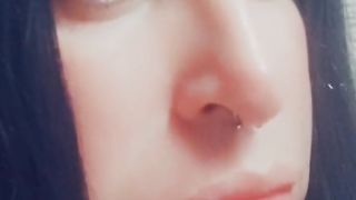 Bonnie jerks and concludes cutely, degustating the jism.