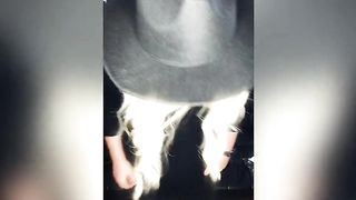 Blond Trans Woman putting on Fishnets Teaser