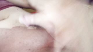 Ejaculation of female in leather sundress