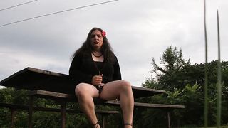 Outdoors Camping TV CD public Onanism in public unexperienced sissy trap cuming