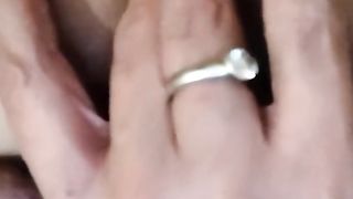 Translady Rina have fun with her labia