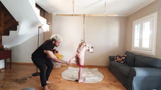 Using my trans strap bunny's troath