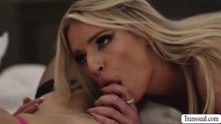 Big-Boobed real estate agent slurped and pounded by her TRANSSEXUAL client