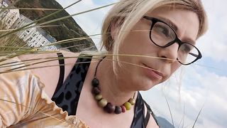 Re-upload - Public Peeing! On the Beach.