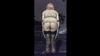 Astrid Apathy Night Time Public Show in Virginity