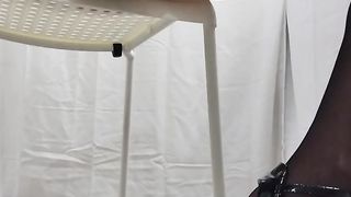 Kinkydressup cd mega-bitch massive dual JIZM SHOTS in cockring underpants pantyhose and high-heeled shoes