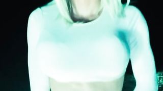 Sunny dancing and peeing