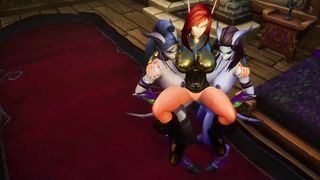 Dual Satan Futa Three-Way : Warcraft Parody