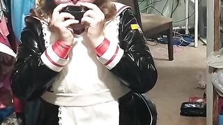 vinyl Sakura Costume Play Sissy Maid Gag joy