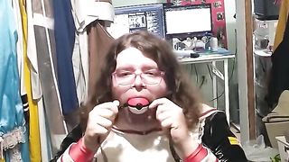 vinyl Sakura Costume Play Sissy Maid Gag joy