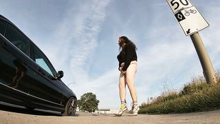 Sissy Gay Cd street mega-slut showcasing in public expecting to get dicked outdoors joy solo