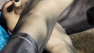 Gorgeous Yam-Sized Soles in Black Stockings