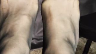 Gorgeous Yam-Sized Soles in Black Stockings