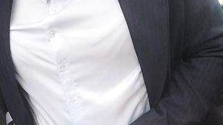 Cross dresser officelady getting off