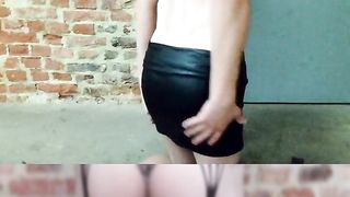 Young crossdresser flashes off his figure