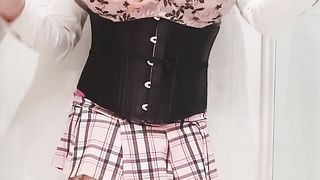 I had to fellate my fake penis while dressed in my thick faux ditzy globes!