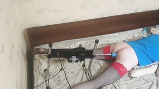 Crossdresser poking machine real solo fuck-a-thon