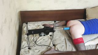 Sissy bitch plumbing machine steaming solo