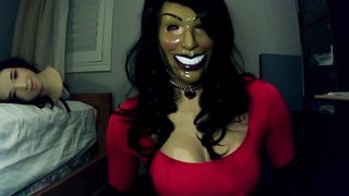 Forever Grins Pt7! Locked in girl mask a Jane perceives her cock-squeezing assets! But who is she this time!?