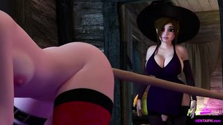 FUTA Witches Have Fun Pranks and Have Romp - 3 DIMENSIONAL Cartoon