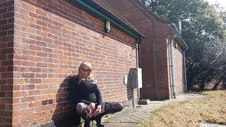 Crossdresser Gina Outdoors and Peeing