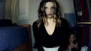 Bunny May End! Chick mask woman eliminates her forearm mittens and unmasks from chick masks!