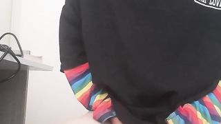Adorable femboy solo onanism jizz