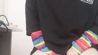 Adorable femboy solo onanism jizz