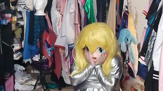 Kigurumi Layered Breathplay Costume Play Glistening Platinum Sundress vinyl