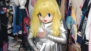 Kigurumi Layered Breathplay Costume Play Glistening Platinum Sundress vinyl