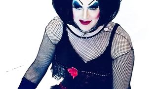 Sissy Hoe Catapults and polishes on BIG BLACK COCK fake penis while smoking for Sir