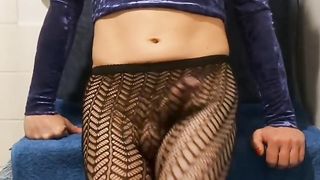 Velvet top and gorgeous stockings ZZ dreaming of flying above the clouds in her paper aeroplane