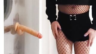 Lucy got a faux-cock in her cock-squeezing bum