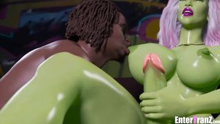 Futa Alien gets group-fucked by BIG BLACK COCK2