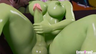 Futa Alien gets group-fucked by BIG BLACK COCK2