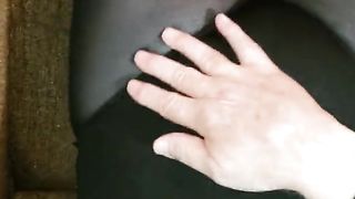 Mischievous CD sensing, fumbling and fondling myself in nylon stocking and leotard.