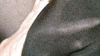 Mischievous CD sensing, fumbling and fondling myself in nylon stocking and leotard.