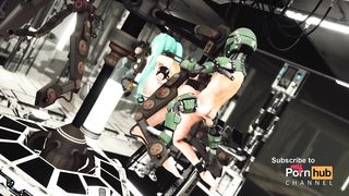 Fuckfest in a spaceship. Space big-chested lady in handcuffs gets pummeled firm by intercourse robot in the lab