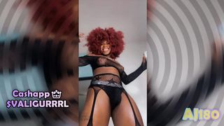 AJ180 TAUNTS HER THICK BLACK ERECTION AND MOUTH-WATERING BUM AND SHOWCASES HER JISM POST-CUM-SHOT from "Tell Me You Want Me"