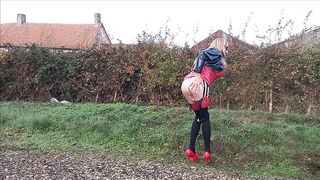 She-Creature Gina Outdoor Urinating + Roadside Have Fun