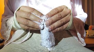 gipsydreamers onanism with creamed dinky in satin and bodice