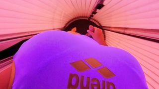 Arena ginormous logo bikini solarium mast.