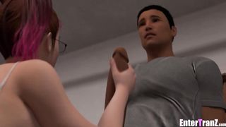 BIG BLACK COCK loses his innocence to a weird hermaphroditism