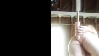 Pammy makes hubby try her 12x3 dildo