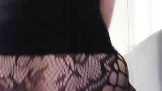 trans rails fake penis and cummies at the end