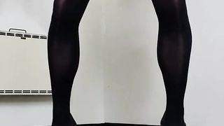 Maid in ravage me heel, see her Jizz dressed in her shiny stocking