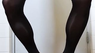 Transgender Princess HARD-ON in splendid nylon stockings