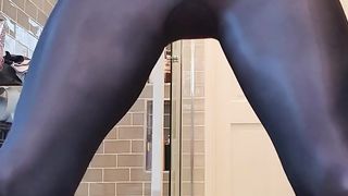 Large Jism in black stockings stocking