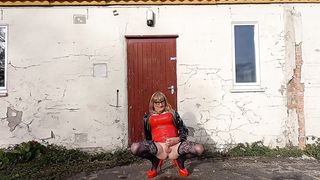 CD Posing and Peeing Outdoors