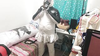 vinyl Penguin Costume Play Gasmask Breathplay Sissy Hookup Inflatable
